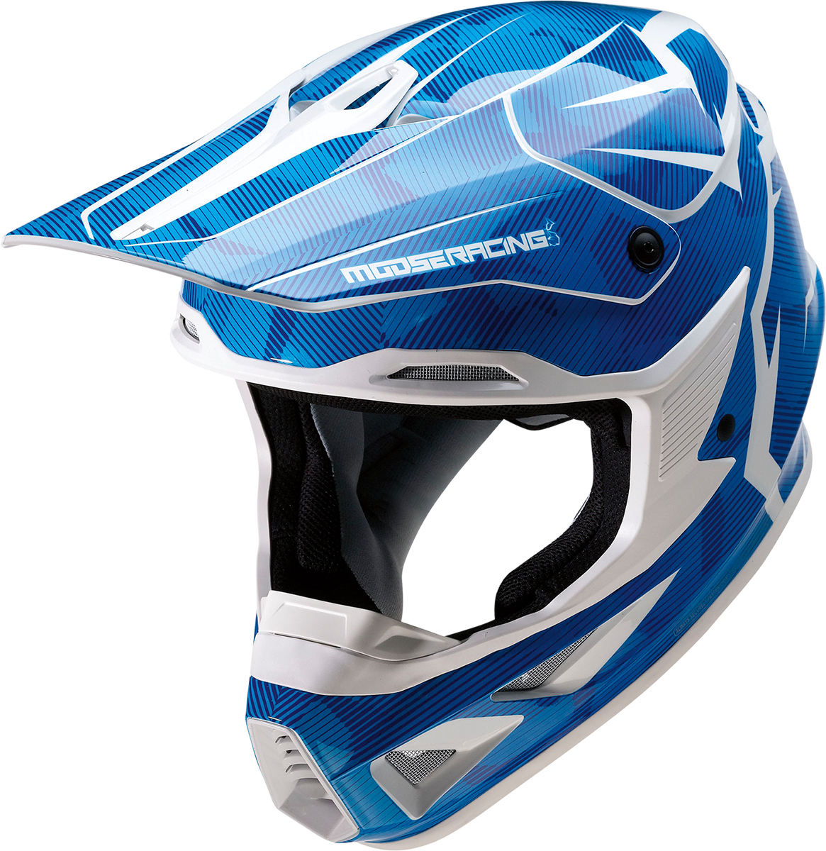 MOOSE OFFROAD F.I. Helmet - Agroid Camo - MIPS? - Blue/White - XL 0110-7770
