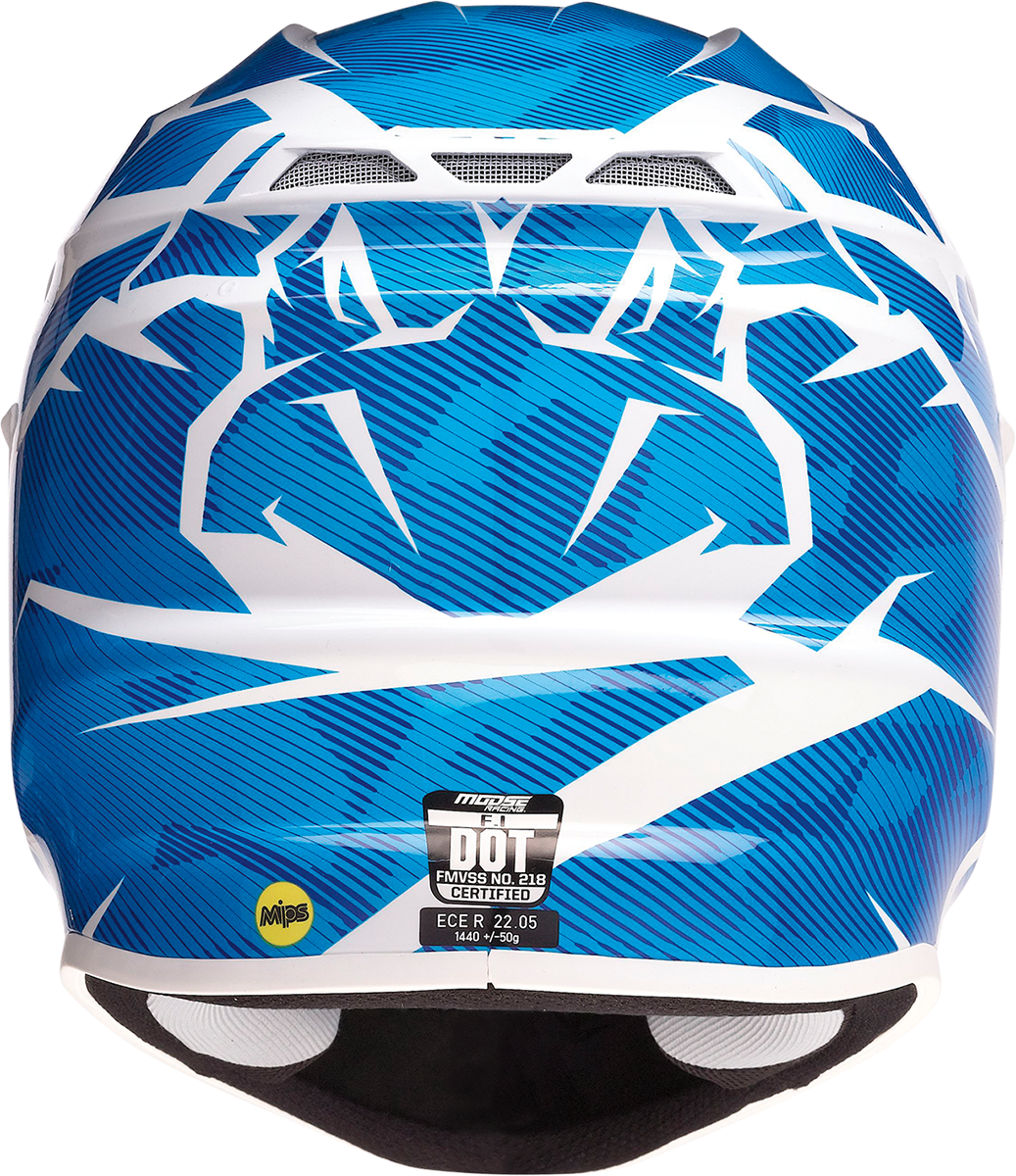 MOOSE OFFROAD F.I. Helmet - Agroid Camo - MIPS? - Blue/White - Small 0110-7767