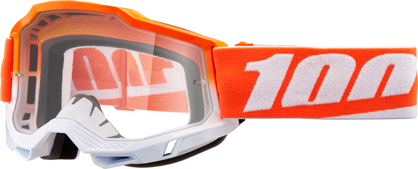 100% Accuri 2 Goggles - Matigofun with orange strips