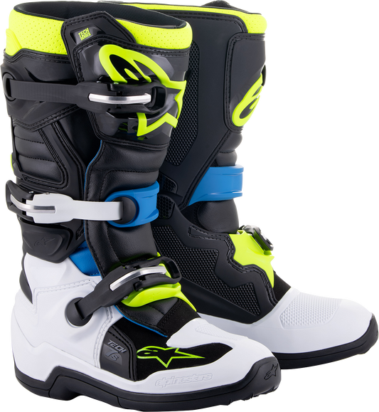 ALPINESTARS Youth Tech 7S Boots - Black/Blue/Yellow - US 4 / EU 37 2015017-1795-4