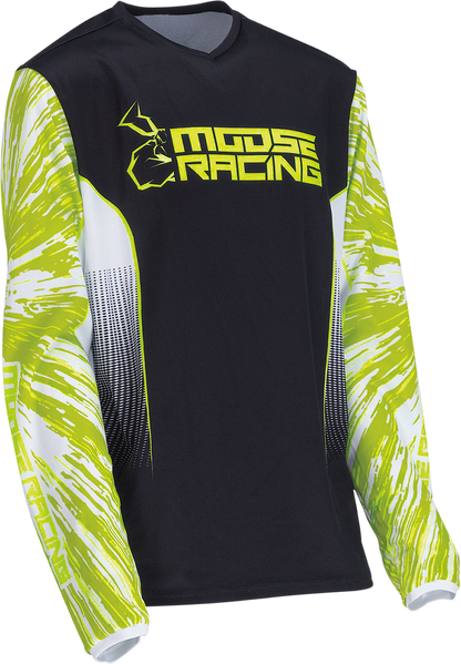 MOOSE OFFROAD Youth Agroid Jersey - Hi-Vis/Black - Large 2912-2274