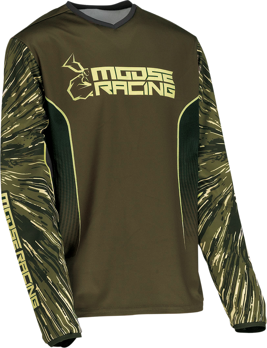 MOOSE OFFROAD Youth Agroid Jersey - Olive/Tan - Large 2912-2279