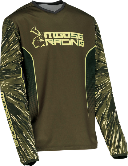 MOOSE OFFROAD Youth Agroid Jersey - Olive/Tan - Large 2912-2279