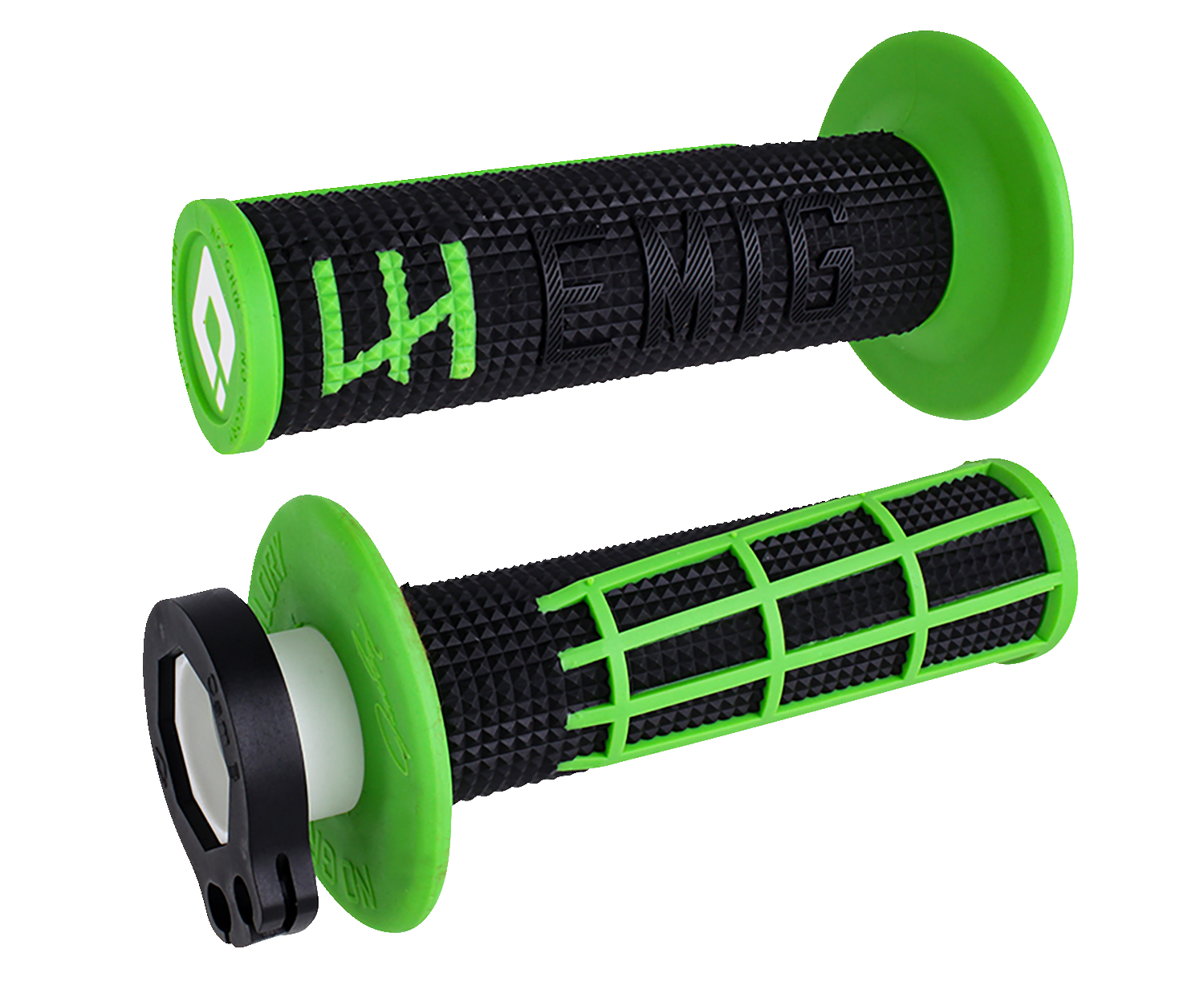 ODI Emig 2.0 Lock-On Grips - Black/Green H36E2BN