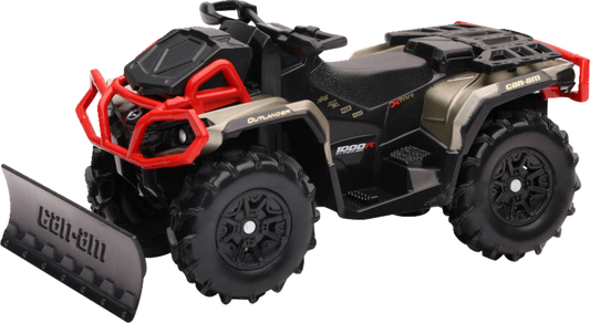 NEW RAY TOYS Mini Outlander w/ Snow Plow - 1:18 Scale - Black/Brown/Red - with Plow 07383