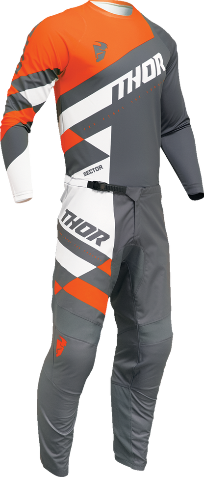 THOR Youth Sector Checker Jersey - Charcoal/Orange - Medium 2912-2415