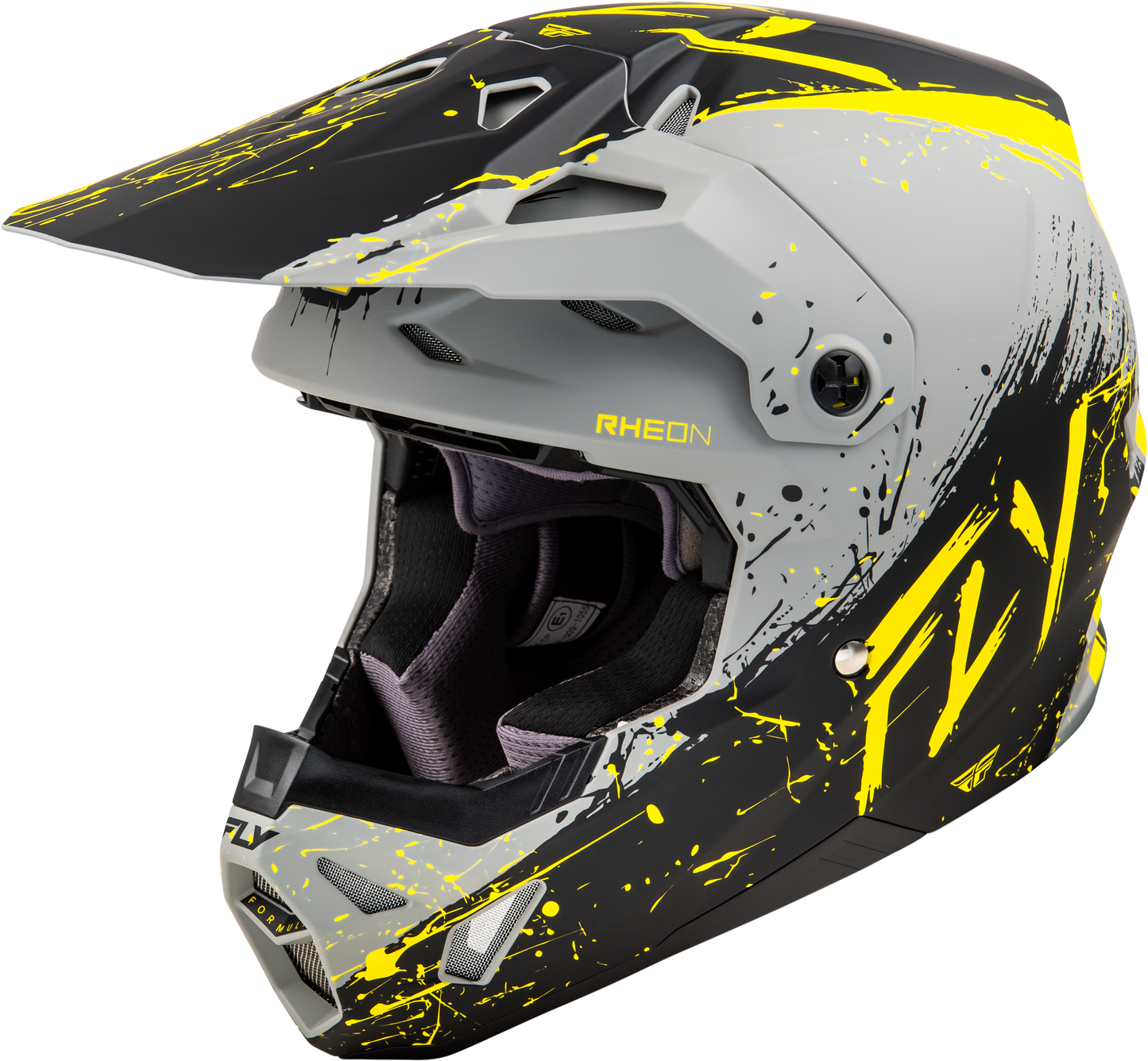 Youth Formula Cp Manic Helmet Matte Grey/Black/Yellow Yl