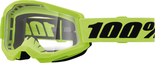 100% Strata 2 Junior Goggle - Neon Yellow - Clear 50031-00010