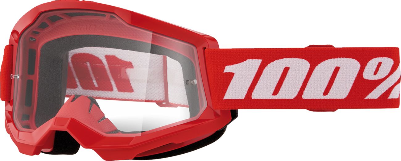 100% Strata 2 Junior Goggle - Red - Clear