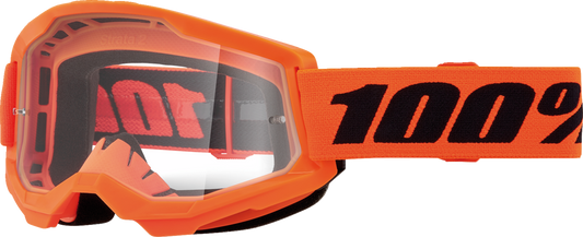 100% Strata 2 Junior Goggle - Neon Orange - Clear 50031-00009