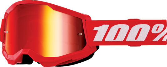 100% Strata 2 Junior Goggle - Red - Red Mirror 50032-00012