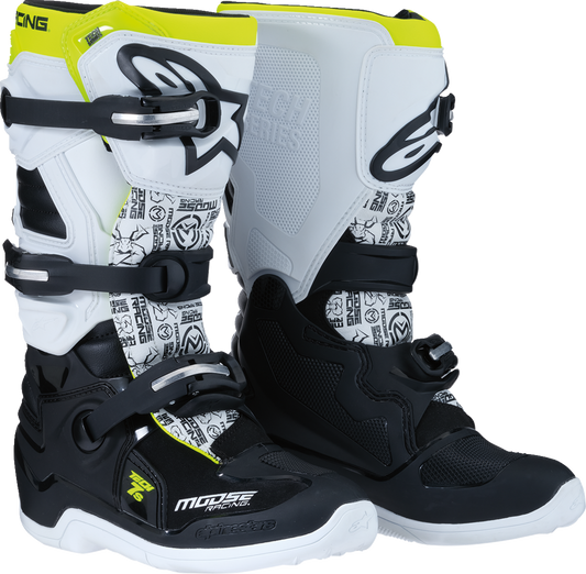 MOOSE OFFROAD Youth Tech 7S Boots - Black/White/Yellow - US 6 0215024-125-6