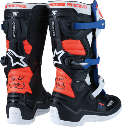 MOOSE OFFROAD Youth Tech 7S Boots - Black/White/Red/Blue - US 6 0215024-1297-6