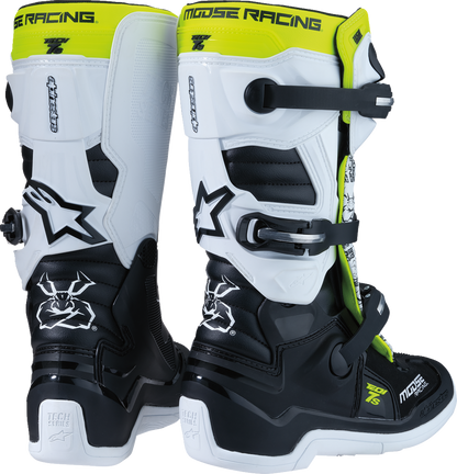 MOOSE OFFROAD Youth Tech 7S Boots - Black/White/Yellow - US 6 0215024-125-6