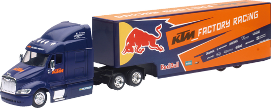 New Ray Toys Peterbilt Red Bull KTM Race Team Truck - 1:43 Scale - Blue/Orange 15973