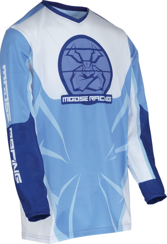 MOOSE RACING Youth Agroid Mesh Jersey - Blue/White - Large 2912-2483