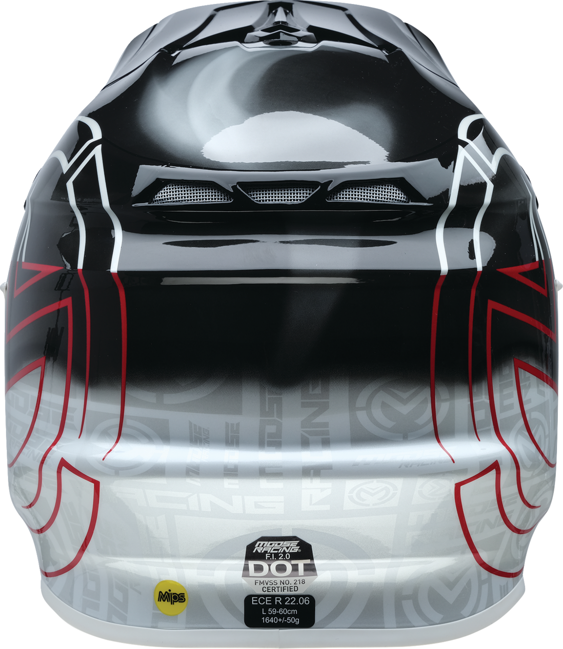 MOOSE OFFROAD F.I. 2.0 Helmet - Deceit - MIPS? - Black/White/Red - Large 0110-7992