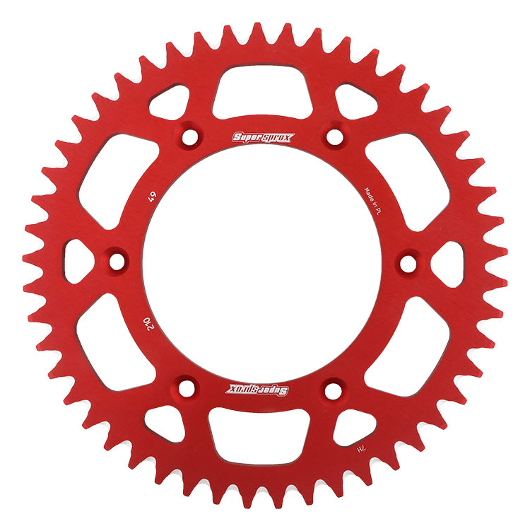 Rear Sprocket Aluminum 49t 520 Red Hon