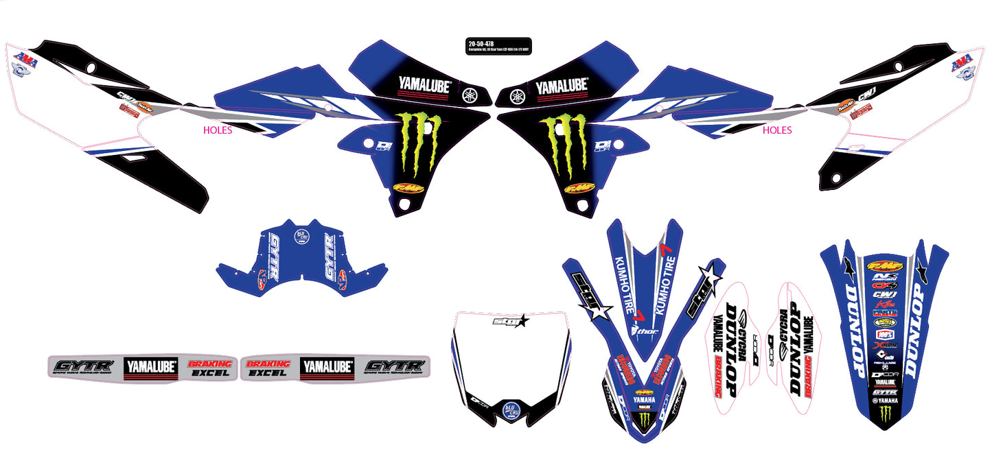 2018 Star Racing Yamaha Yzf450 '14 17 Complete Graphic Kit