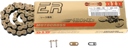 DID 420 NZ3 - High-Performance Motorcycle Chain - 120 Links - Gold 420NZ3G120RB