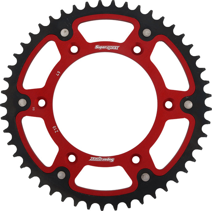 Rear Stealth Sprocket Alu/Stl 49t 520 Red Hon