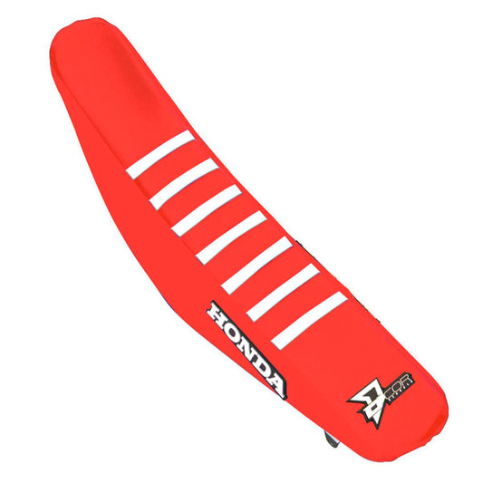 Seat Cover Red W/White Ribs Hon