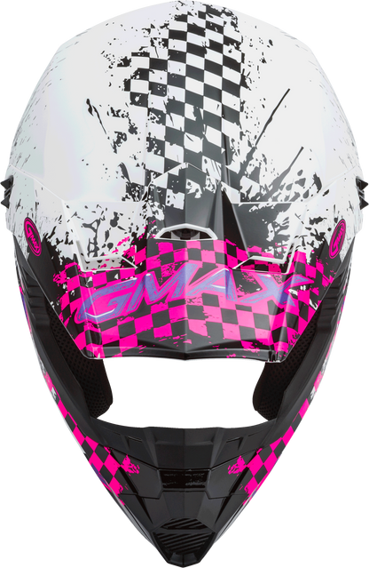 Youth Mx 46y Off Road Anim8 Helmet White/Neon Pink/Pur Yl