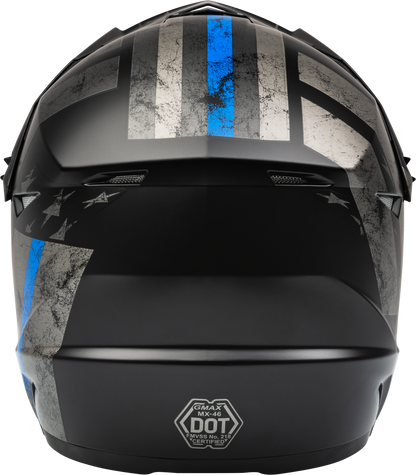 Mx 46 Patriot Off Road Helmet Matte Black/Grey/Blue Xs