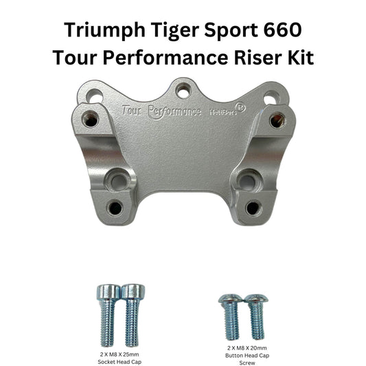 Handlebar Risers Silver W/Ram Ball Tri