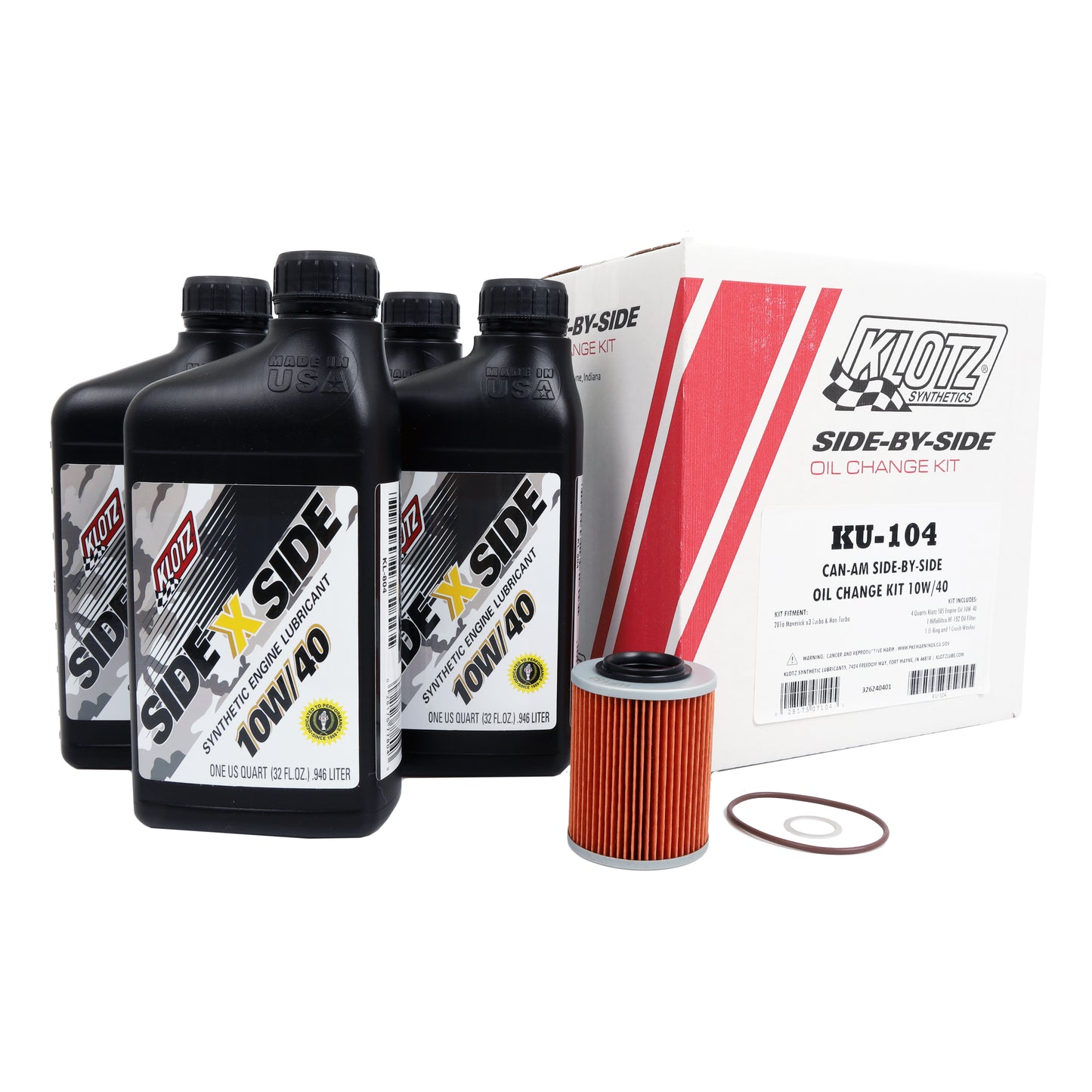 Side X Side Oil Change Kit 10w40 With Oil Filter Can Am