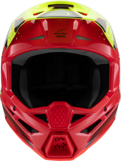 ALPINESTARS Youth SM3 Helmet - Fray - Gloss Red/Yellow Fluo/Black - Medium 8301625-3051-YM