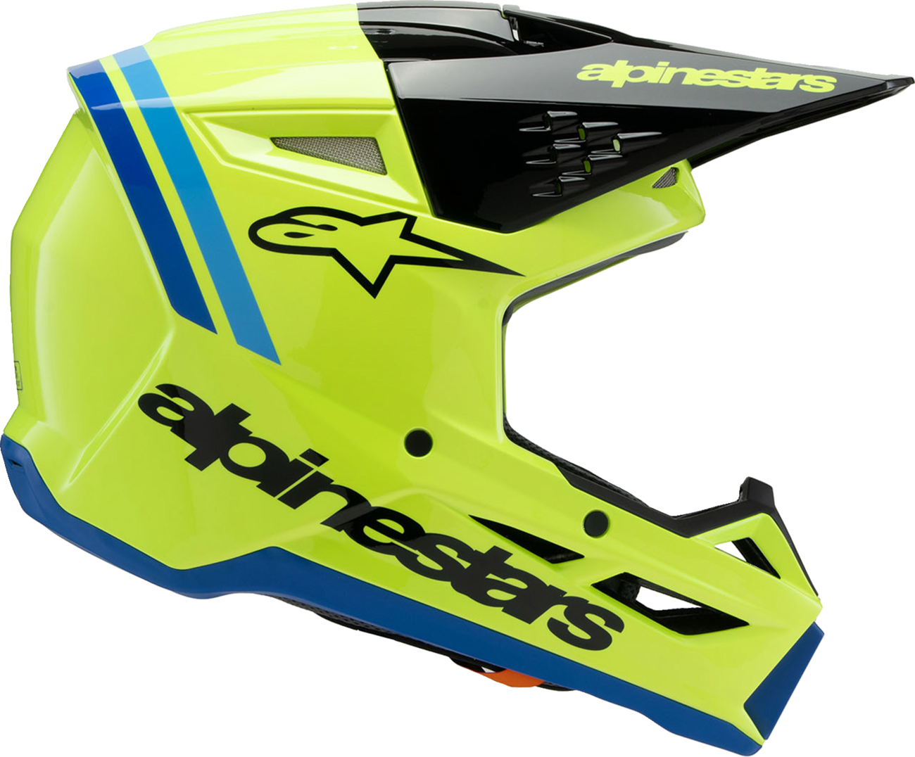 ALPINESTARS Youth SM3 Helmet - Radium - Gloss Yellow Fluo/Black/Blue - Large 8301825-5017-YL