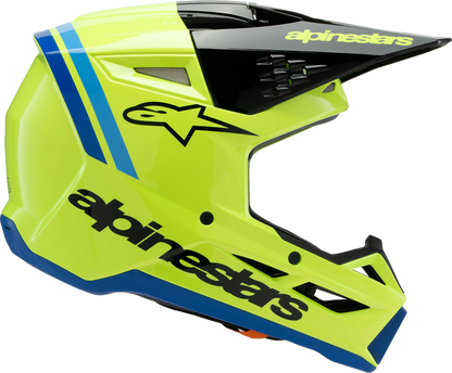 ALPINESTARS Youth SM3 Helmet - Radium - Gloss Yellow Fluo/Black/Blue - Large 8301825-5017-YL