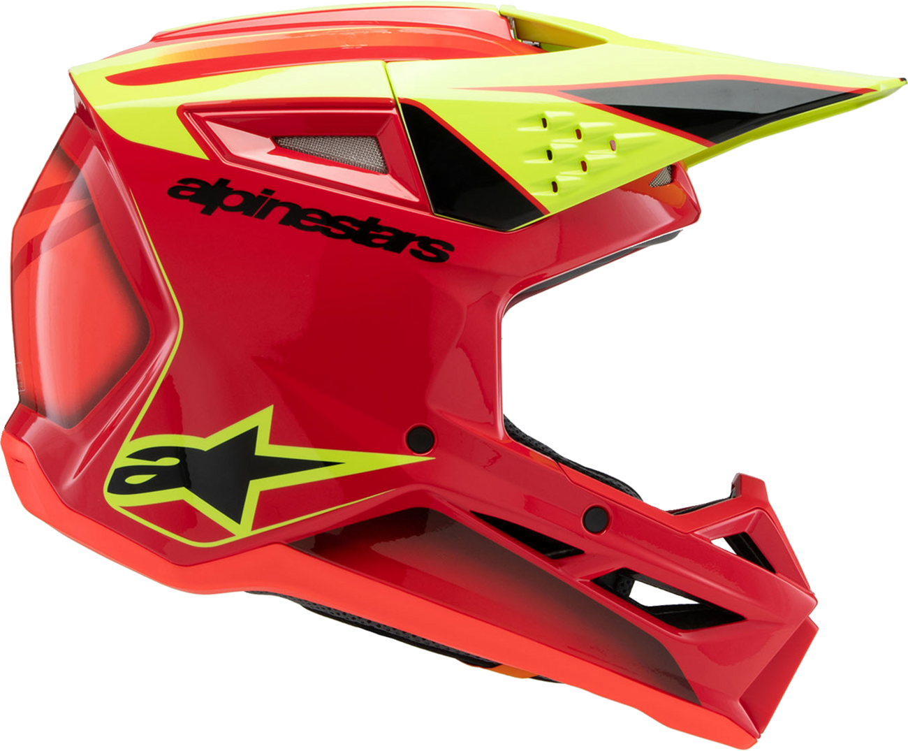 ALPINESTARS Youth SM3 Helmet - Fray - Gloss Red/Yellow Fluo/Black - Medium 8301625-3051-YM