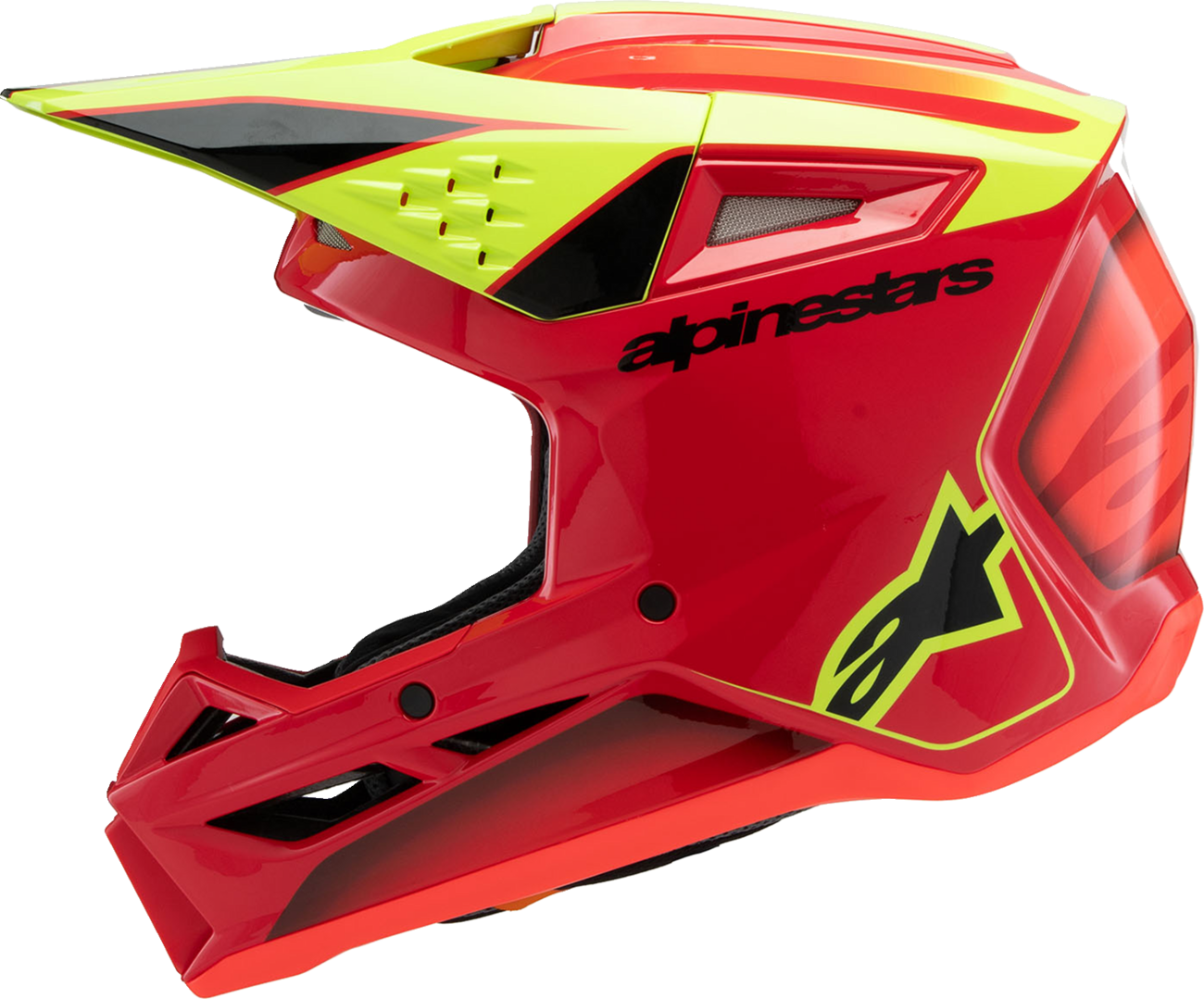 ALPINESTARS Youth SM3 Helmet - Fray - Gloss Red/Yellow Fluo/Black - Medium 8301625-3051-YM