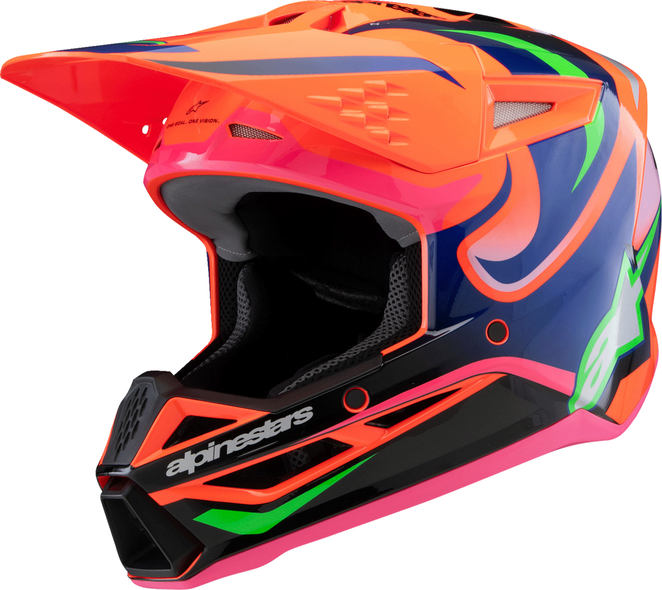 ALPINESTARS Youth SM3 Helmet - Deegan - Gloss Orange Fluo/Purple/Pink Fluo - Small 8301425-433-YS