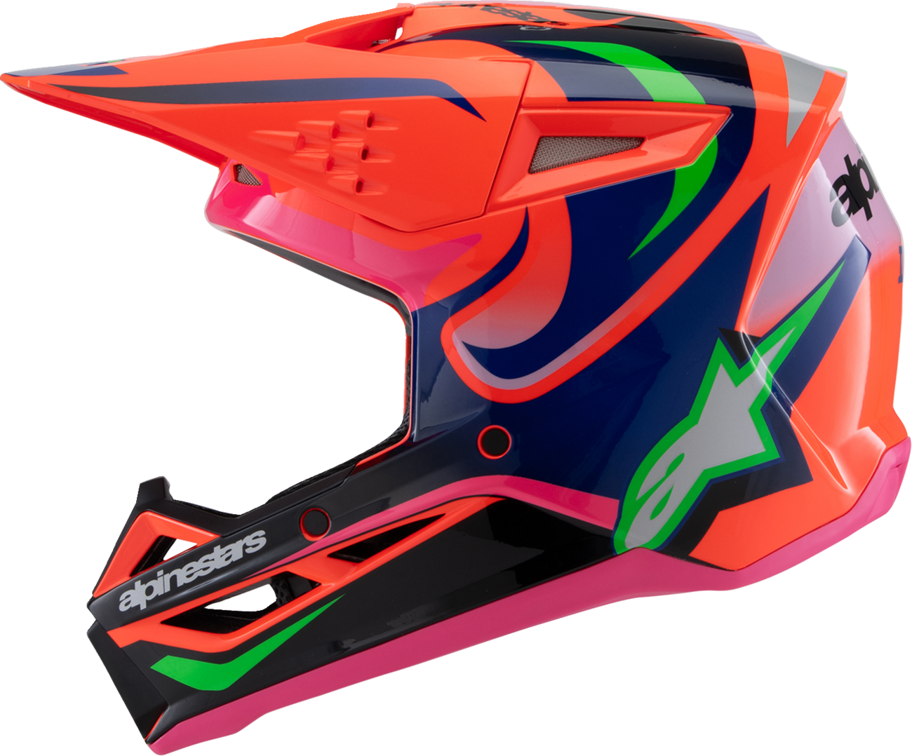 ALPINESTARS Youth SM3 Helmet - Deegan - Gloss Orange Fluo/Purple/Pink Fluo - Small 8301425-433-YS