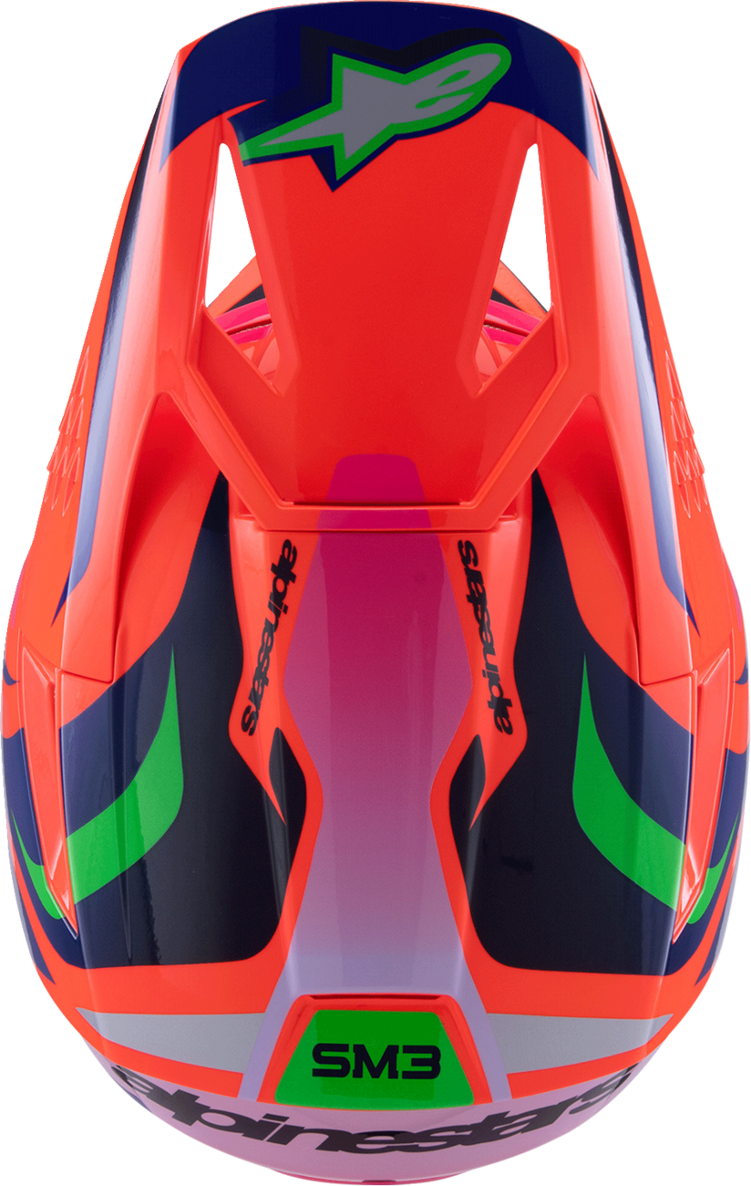 ALPINESTARS Youth SM3 Helmet - Deegan - Gloss Orange Fluo/Purple/Pink Fluo - Small 8301425-433-YS