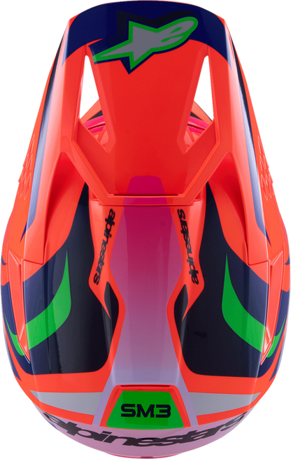 ALPINESTARS Youth SM3 Helmet - Deegan - Gloss Orange Fluo/Purple/Pink Fluo - Small 8301425-433-YS