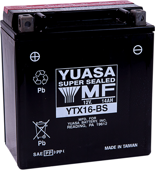 YUASA AGM Battery - YTX16-BS - .78 L YUAM32X6S