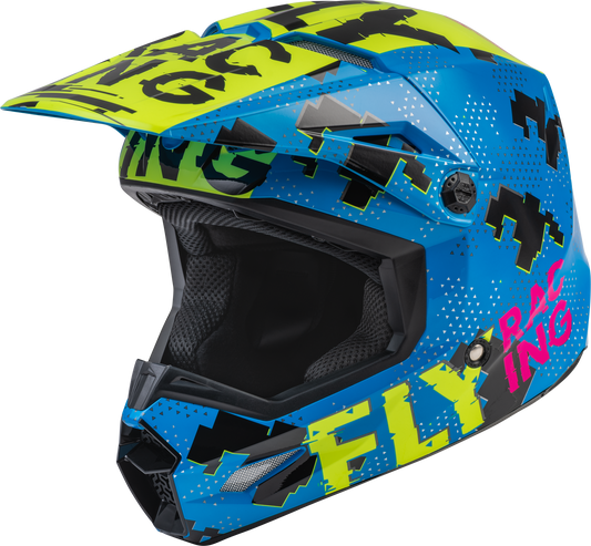 Youth Kinetic Scan Helmet Blue/Hi Vis/Pink Ys