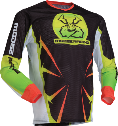 MOOSE RACING Youth Agroid Mesh Jersey - Hi-Viz/Black - XL 2912-2534