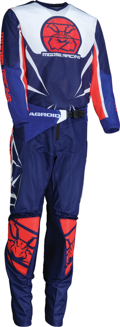 MOOSE RACING Youth Agroid Mesh Pants - Red/White/Blue - 28 2903-2558