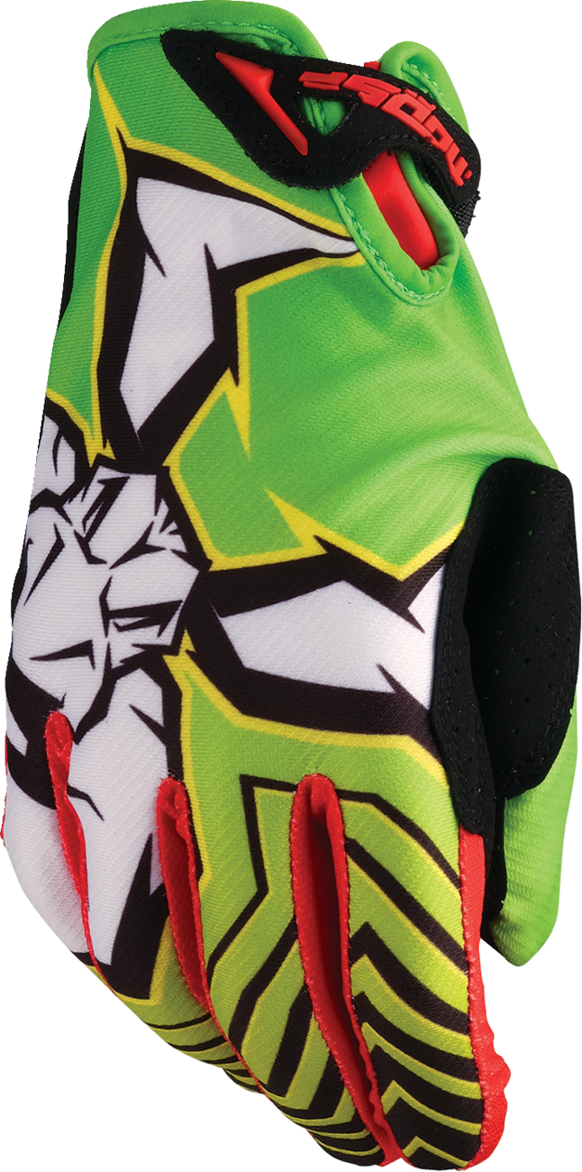 MOOSE RACING Agroid* Pro Gloves - Green/Red - Medium 3330-8110