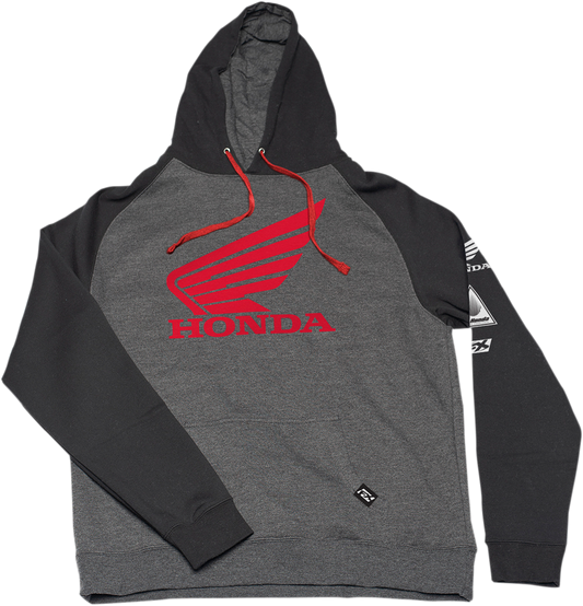 FACTORY EFFEX Honda Wing Hoodie - Black/Charcoal - 2XL 22-88308