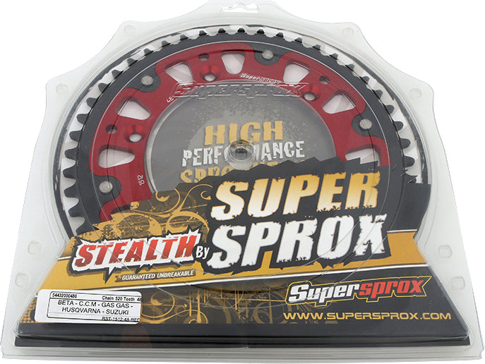 Rear Stealth Sprocket Alu/Stl 48t 520 Red Beta/Gas/Husq/She