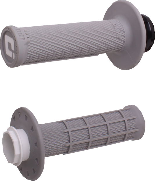 ODI Micro-X Half-Waffle v2 Lock-On Grips - Gray/Silver H36MXG