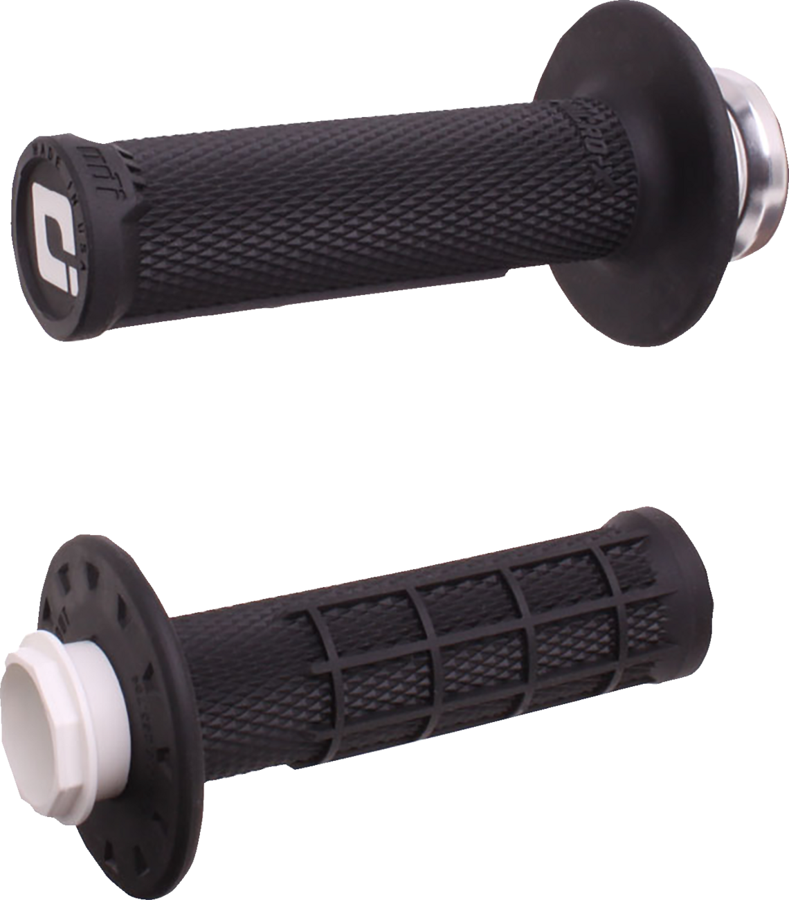 ODI Micro-X Half-Waffle v2 Lock-On Grips - Black/Silver H36MXB