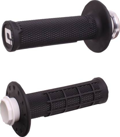 ODI Micro-X Half-Waffle v2 Lock-On Grips - Black/Silver H36MXB