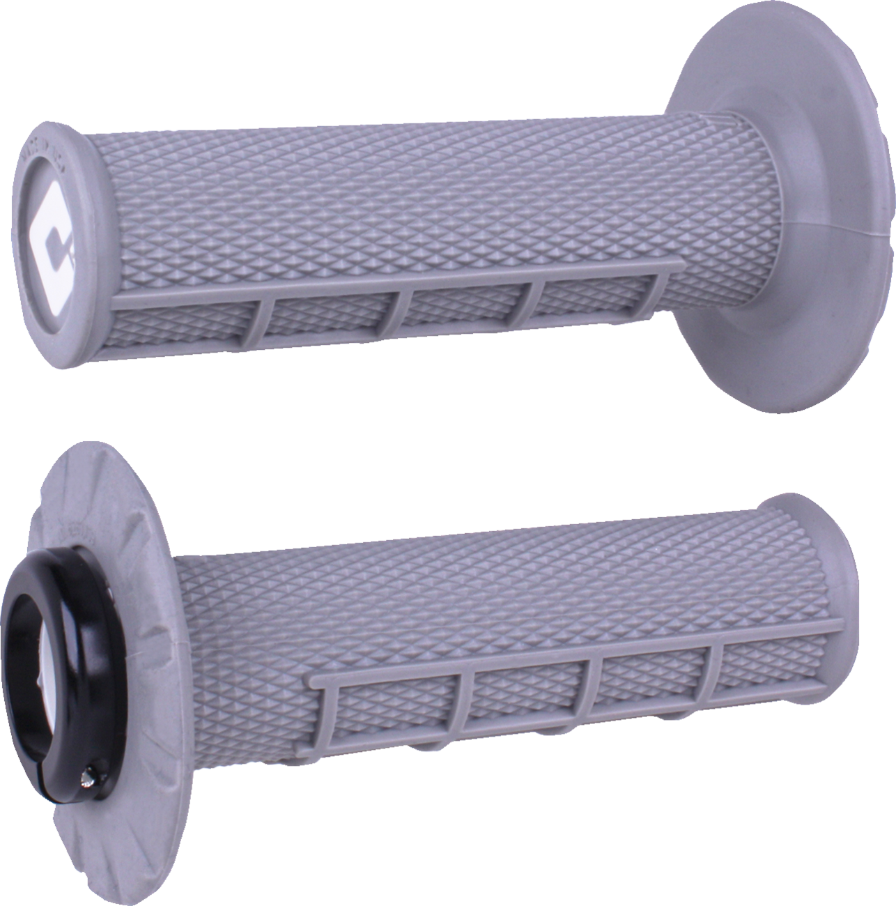ODI Half Waffle v2.1 Lock-On Grips - ATV/MX - Soft Gray/Black J33HWG-B